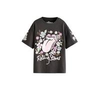NEXT Fille T-Shirt Groupe The Rolling Stones à Sequins Charcoal Grey Floral 8 Ans
