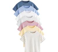 NEXT Fille T-Shirts, Lot de 7 | Coupe standard, 100 % coton