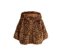NEXT Fille Veste zippée en Fausse Fourrure Brown Leopard Animal Print 12 Mois