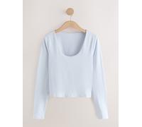 next Fitted Crew Neck Long Sleeve T-Shirt bleu XXL (FR 50-52)