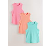 Next Fluro Pink/Blue/Orange Racer Ribbed Vest Top