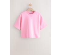 Next Fluro Pink Cotton Rich Crew Neck Heavyweight T-Shirt