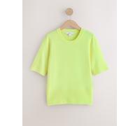 Next Fluro Yellow Supersoft Short Sleeve Knitted Top