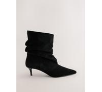 Next Forever Comfort Leather Slouch Ankle Heeled Boots Noir EU 41 (UK 7)