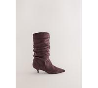 next Forever Comfort Slouch Pointed Toe Kitten Heel Boots Brun EU 38 L (UK 5)
