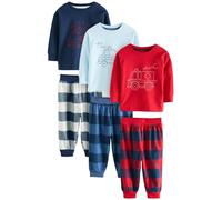 NEXT Garçon Bas de Pyjama tissé à Carreaux, Lot de 3 Red/Navy/Blue Vehicle 4 Ans