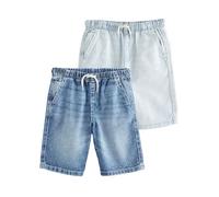 NEXT Garçon Bermuda en Denim à Enfiler, Lot de 2 Bleach/Mid Blue 12 Ans