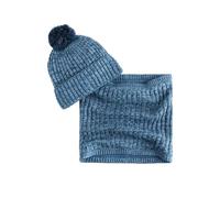 NEXT Garçon Bonnet à pompon et snood, 2 pièces Bleu 7 Ans-10 Ans
