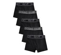 NEXT Garçon Boxer, Lot de 5 Black with Grey Waistband 11 Ans-12 Ans