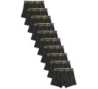 NEXT Garçon Boxers, Lot de 10 Black with Gold Waistband 11 Ans