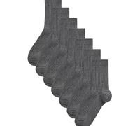 NEXT Garçon Chaussettes côtelées en coton majoritaire, 7 paires Gris 20.5