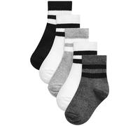 NEXT Garçon Chaussettes côtelées rembourrées en coton majoritaire avec passepoil, 5 paires Monochrome 31-36