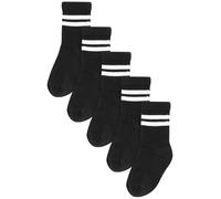 NEXT Garçon Chaussettes côtelées rembourrées en coton majoritaire avec passepoil, 5 paires Noir numeric 19-numeric 22