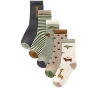 NEXT Garçon Chaussettes en coton majoritaire, 5 paires Safari Animals 26.5-30.5