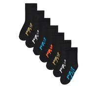 Next Garçon Chaussettes en coton majoritaire, 7 paires Black Camouflage Footbed 31