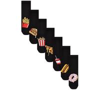 NEXT Garçon Chaussettes en coton majoritaire, 7 paires Black Food 31-36