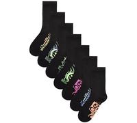 NEXT Garçon Chaussettes en coton majoritaire, 7 paires Noir 31