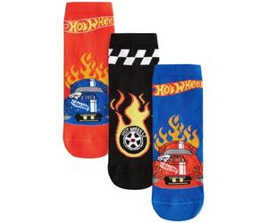 NEXT Garçon Chaussettes en coton majoritaire sous licence, 3 paires Red/Black/Blue Hot Wheels 31-36