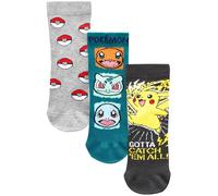 NEXT Garçon Chaussettes Gaming sous licence en coton majoritaire, 3 paires Pokémon Multi 26.5-30.5