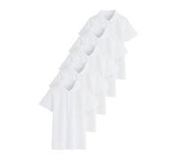 NEXT Garçon Chemise d’école Slim à Manches Courtes, Lot de 5 Blanc 7 Ans
