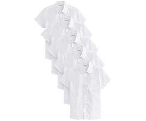 NEXT Garçon Chemise d'école Slim à Manches Courtes, Lot de 5 Blanc 10 Ans