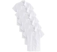 Next Garçon Chemise d'école Slim à Manches Courtes, Lot de 5 Blanc 12 Ans