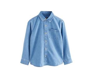NEXT Garçon Chemise en Jean à Manches Longues Bleu 12 Ans