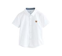 NEXT Garçon Chemise Oxford à Manches Courtes White Bear Embroidery 4 Ans