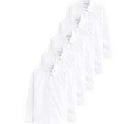 NEXT Garçon Chemises d'école Slim à Manches Longues, Lot de 5 Blanc 15 Ans