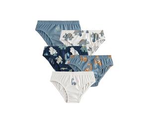 NEXT Garçon Culotte imprimée 100% Coton, Lot de 5 Blue Dinosaur 18 Mois-24 Mois