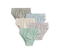 Next Garçon Culotte imprimée 100% Coton, Lot de 5 Green/Ecru Stripe 7 Ans
