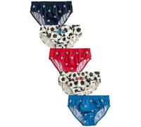 NEXT Garçon Culotte imprimée 100% Coton, Lot de 5 Red/Blue Football 2 Ans-3 Ans