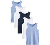 NEXT Garçon Débardeurs, lot de 5 Bleu 9 Ans-10 Ans