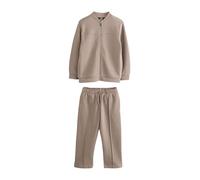 NEXT Garçon Ensemble blouson aviateur habillé en jersey et pantalon de jogging Marron mink 6 Ans