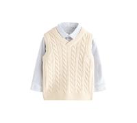 NEXT Garçon Ensemble Chemise et débardeur en Maille Ecru Cream 3 Ans-4 Ans
