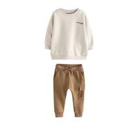 NEXT Garçon Ensemble pantalon de jogging militaire et sweat Ecru Off White 4 Ans-5 Ans