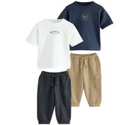 Next Garçon Ensemble pantalon de jogging militaire et t-shirt à manches courtes, lot de 2 Bleu marine/blanc 3 Ans