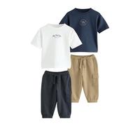 NEXT Garçon Ensemble pantalon de jogging militaire et t-shirt à manches courtes, lot de 2 Bleu marine/blanc 3 Mois-6 Mois