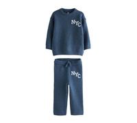 NEXT Garçon Ensemble pull NYC style universitaire et pantalon de jogging Bleu marine 2 Ans-3 Ans
