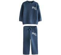 NEXT Garçon Ensemble pull NYC style universitaire et pantalon de jogging Bleu marine 3 Ans