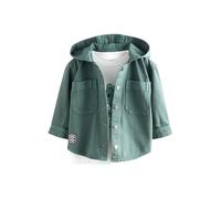 NEXT Garçon Ensemble surchemise à Capuche et t-Shirt en sergé Dark Teal Blue 9 Mois-12 Mois