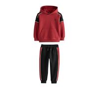 NEXT Garçon Ensemble sweat à capuche en colour-block Black/Red 12 Ans