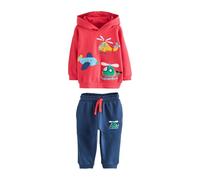 NEXT Garçon Ensemble sweat à capuche et pantalon de jogging Red/Navy Blue Appliqué Transport 3 Ans-4 Ans