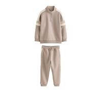 NEXT Garçon Ensemble sweat à col cheminée zippé et pantalon de jogging Naturel 7 Ans