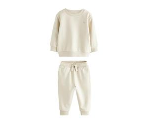 NEXT Garçon Ensemble sweat et pantalon de jogging avec logo Ecru Off White 18 Mois-24 Mois