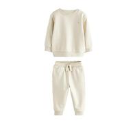 NEXT Garçon Ensemble sweat et pantalon de jogging avec logo Ecru Off White 6 Ans-7 Ans