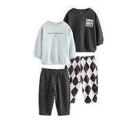 NEXT Garçon Ensemble sweat et pantalon de jogging, lot de 2 Black/White Printed 3 Ans-4 Ans