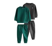 NEXT Garçon Ensemble sweat et pantalon de jogging, lot de 2 Charcoal Grey/Green 12 Mois-18 Mois