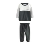 NEXT Garçon Ensemble t-shirt doux à manches longues et pantalon de jogging Noir/blanc 18 Mois-24 Mois