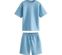 NEXT Garçon Ensemble t-shirt et short épais décontracté Bleu 7 Ans